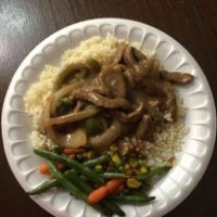 Pepper Steak- Rice-Mixed Vegestables